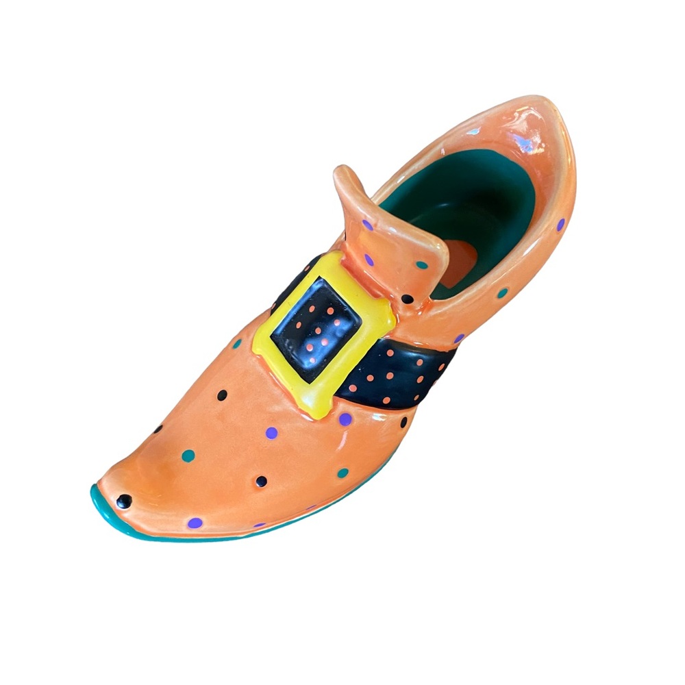 RUSS Vintage Ceramic Witch Shoe Halloween Decoration